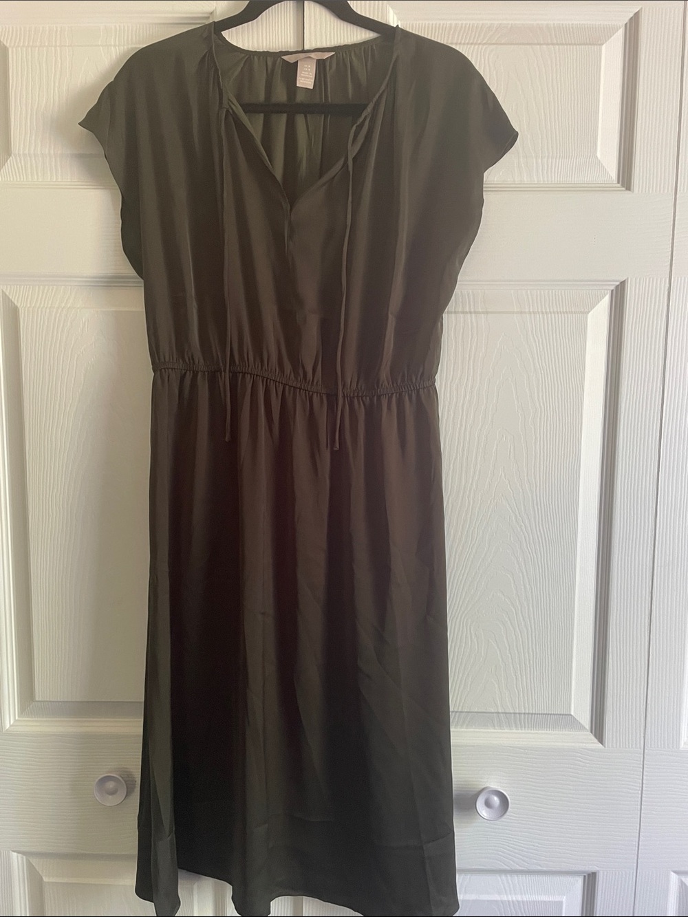 H&M Olive Green Women's Cap Sleeve Dress